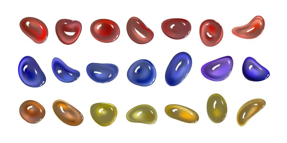 Realistic vector 3D shapes isolated on white background. Set of mother-of-pearl Stock Illustration