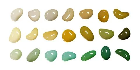 Realistic vector 3D shapes isolated on white background. Set of glossy Stock Illustration