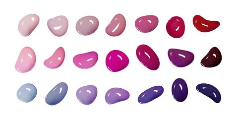 Realistic vector 3D shapes isolated on white background. Set of glossy Stock Illustration