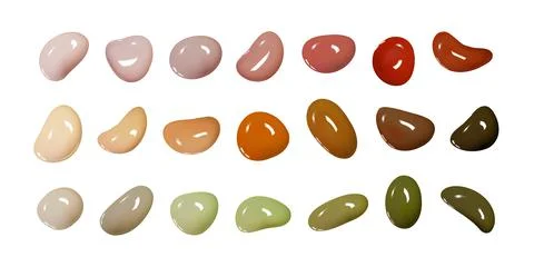 Realistic vector 3D shapes isolated on white background. Set of glossy Stock Illustration