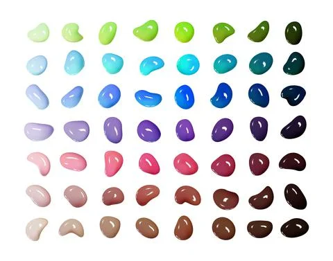 Realistic vector 3D shapes isolated on white background.Mega Set of glossy Stock Illustration