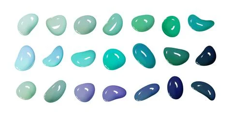 Realistic vector 3D shapes isolated on white background. Set of glossy Stock Illustration