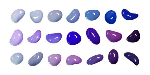 Realistic vector 3D shapes isolated on white background. Set of glossy Stock Illustration