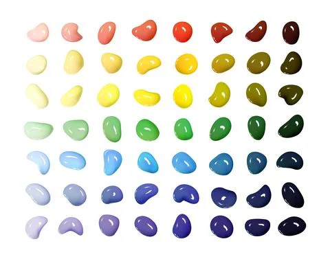Realistic vector 3D shapes isolated on white background. Set of glossy Stock Illustration