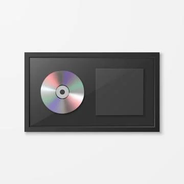 Realistic Vector 3d YCD, Label with Black CD Cover Frame Isolated on White Stock Illustration