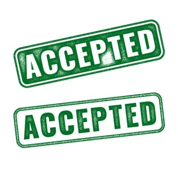 Realistic vector Accepted grunge rubber stamp Stock Illustration