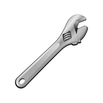 Realistic Vector Adjustable Wrench Object Illustration Stock Illustration
