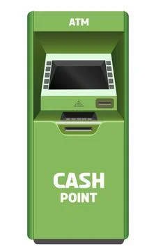 Realistic vector ATM machine in green color Stock Illustration
