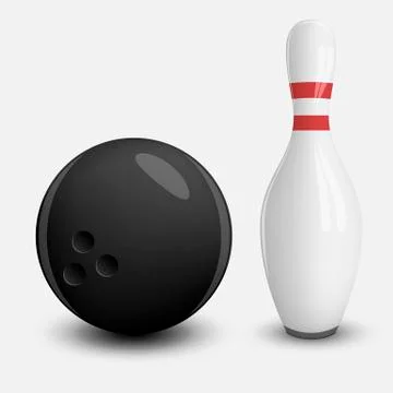 Realistic vector Ball and Pin of Bowling Stock Illustration