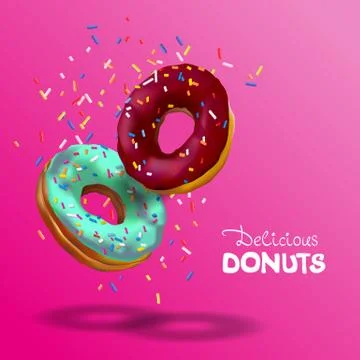 Realistic vector banner for cafe and confectionery. Two tasty chocolate and a Stock Illustration
