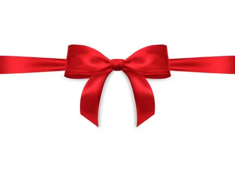 Realistic vector bow isolated on white background. Red gift bows for cards, p Illustrazione stock