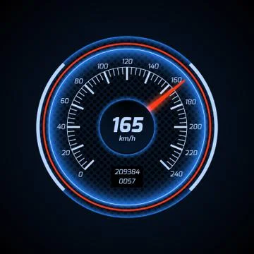 Realistic vector car speedometer interface Stock Illustration