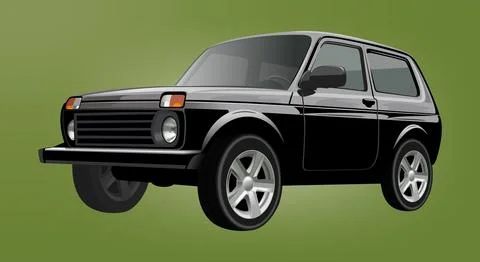 Realistic Vector Car SUV in dark color Stock Illustration