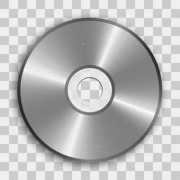 Realistic vector cd or dvd icon. Compact disc on transparent bac for your des Illustrazione stock