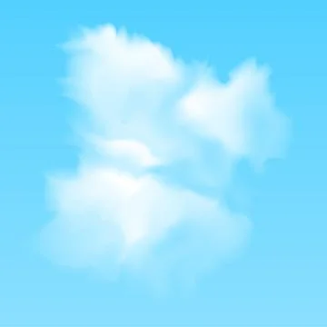 Realistic vector clouds with blue background Stock Illustration