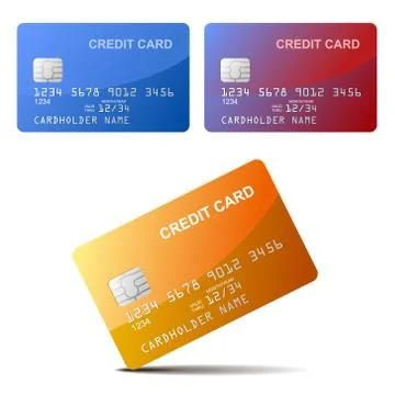Realistic vector Credit Card 库存插图