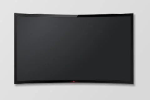 Realistic vector curved TV screen, modern blank mock-up lcd, television, Smart Stock Illustration