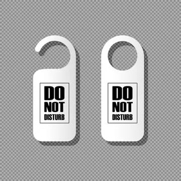 Realistic vector do not disturb, bother. Used in hotels and motels. Vector on Stock Illustration