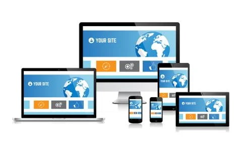 Realistic vector electronic devices Stock Illustration