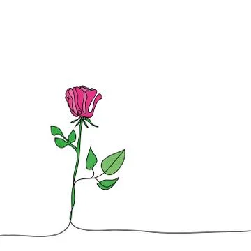Realistic vector elements outline rose Stock Illustration