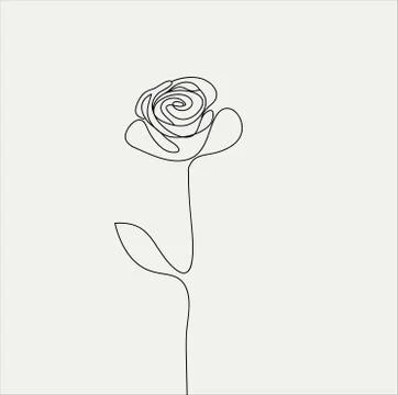 Realistic vector elements outline rose Stock Illustration