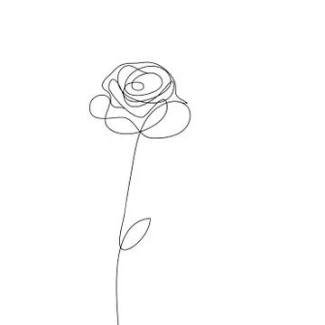Realistic vector elements outline rose Stock Illustration