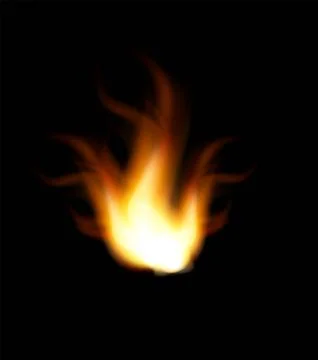 Realistic vector flames on black background Stock Illustration