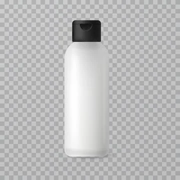 Realistic vector flip-top cosmetic bottle mockup for beauty products Stock Illustration