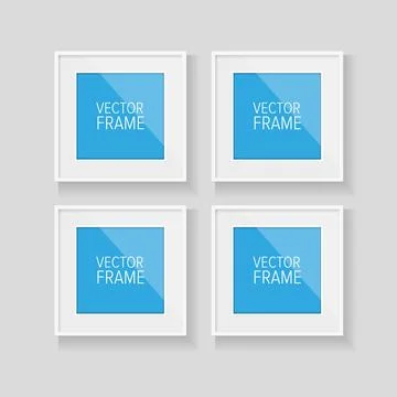 Realistic vector frame white and blue Stock Illustration
