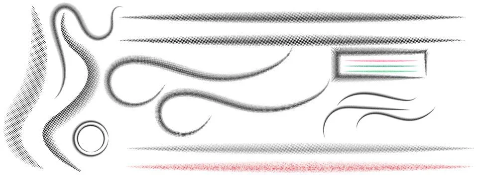 Realistic vector geometric dotted halftone texture shape on white backgroun.. Stock Illustration