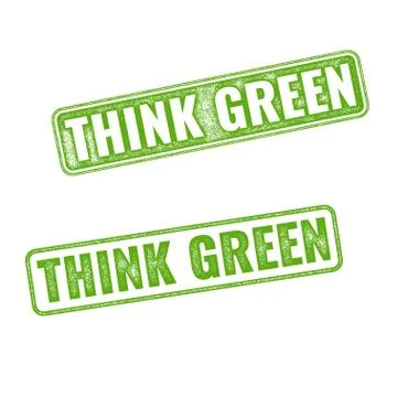 Realistic vector grunge rubber stamp Go Green Stock Illustration