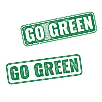 Realistic vector grunge rubber stamp Go Green Stock Illustration