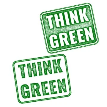 Realistic vector grunge rubber stamp Think Green Stock Illustration