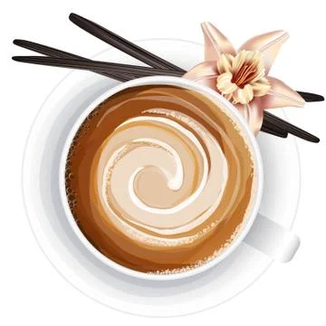 Realistic vector illustration of coffee cup on white Illustrazione stock