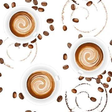 Realistic vector illustration of coffee cup on white background Stock Illustration