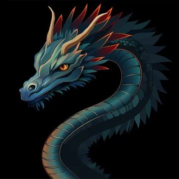 Realistic vector illustration of dragon head. Chinese New Year Stock Illustration