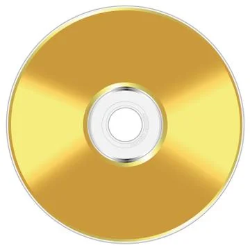 Realistic vector illustration of golden compact disc Stock Illustration