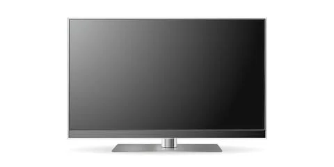 Realistic vector illustration of high definition TV screen isolated on white  Stock Illustration