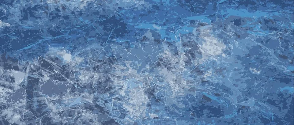 Realistic vector illustration of an ice surface of the river. Texture of ic.. Stockillustratie