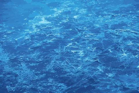 Realistic vector illustration of an ice surface of the river. Texture of ice  Stock Illustration