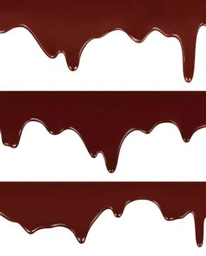 Realistic vector illustration of melted chocolate dripping Stock Illustration