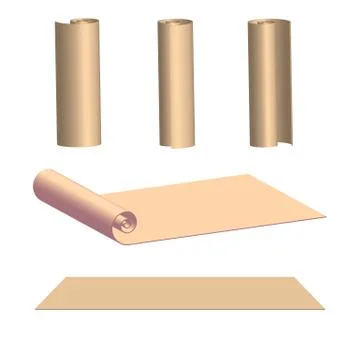 Realistic vector illustration of a paper roll for walls Stock Illustration