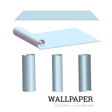 Realistic vector illustration of a paper roll for walls Stock Illustration