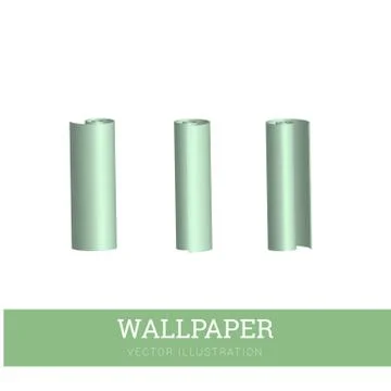 Realistic vector illustration of a paper roll for walls Stock Illustration