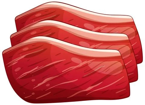 Realistic Vector Illustration of Raw Meat Slices Stock Illustration