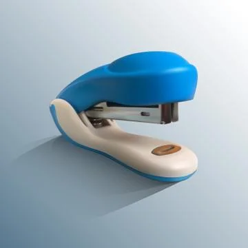 Realistic vector illustration of stapler. Office appliance. Stock Illustration
