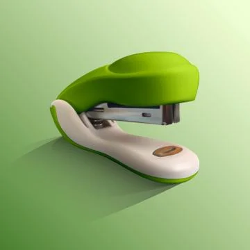 Realistic vector illustration of stapler. Office appliance. Stock Illustration