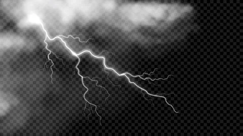 Realistic vector illustration of thunderclouds Stock Illustration