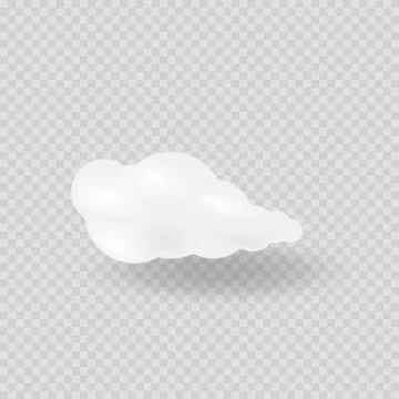 Realistic vector image of white cloud with shadow. Stock Illustration