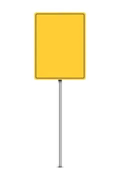 Realistic vector mock up of yellow road sign Stock Illustration